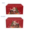 thumbnail image 4 of Psesaysky Tissue Box Cover PU Leather Car Tissue Holder Rectangular Waterproof Facial Paper Organizer Dispenser for Bathroom, Vanity Countertop, Tabletop, Christmas Santa Dachshund, 4 of 7
