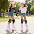 thumbnail image 2 of Costway 4 Sizes Adjustable Quad Skates with Light-up Wheels Safety Protection for Ages 13+ Pink, 2 of 10