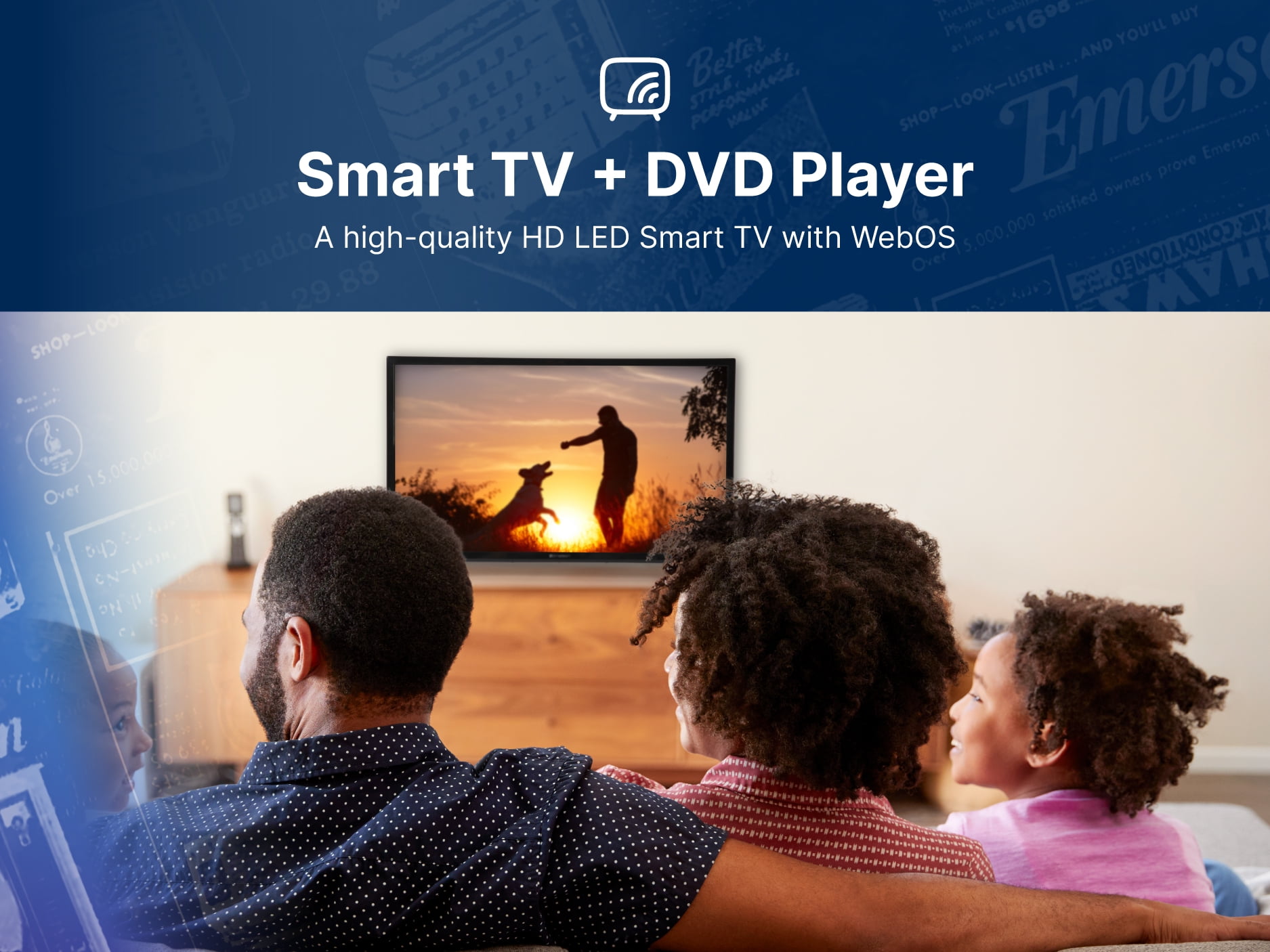 Emerson ESTD-2400 24” Class Smart HD LED Television with DVD Player