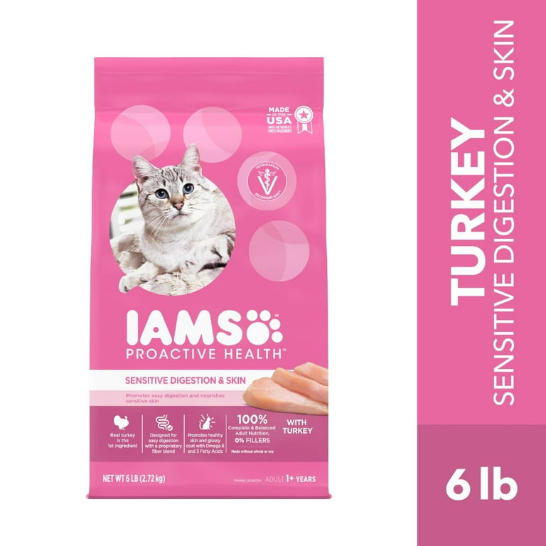 Free Shipping! IAMS Proactive Health Turkey Dry Cat Food 6Lb Bag