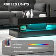 thumbnail image 4 of HOMCOM High Gloss Coffee Table with Adjustable LED Light Center Table Black, 4 of 10