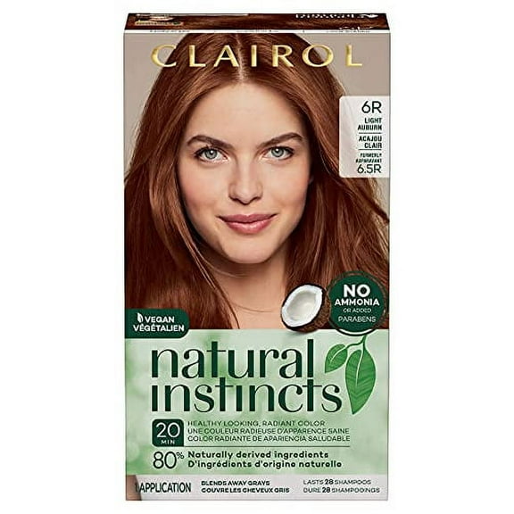 Clairol Natural Instincts Hair Color 30 Rosewood Dark Auburn Brown, 1 Count, 3 Pack