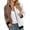 Brown, variant on Loose Fit Zip Up Track Jacket for Women, Color Block Long Sleeve, Casual Everyday Sporty Outerwear, 1 Piece, XS-6XL, Plus Size Friendly