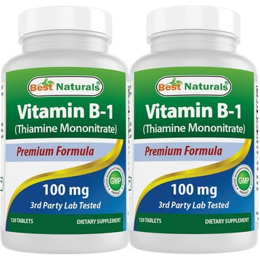 2 Pack Best Naturals Vitamin B1 100 mg 120 Tablets