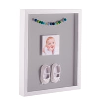 ArtToFrames 24x36 Inch Shadow Box Picture Frame, with a Satin White 1 Wide Shadowbox frame and TV Grey Mat Backing (4655)
