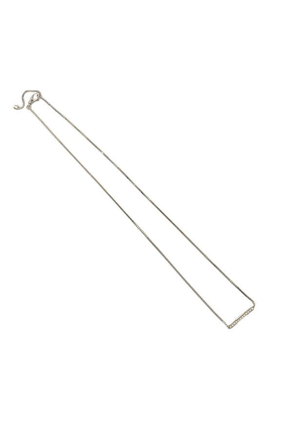 Pre-Owned GUCCI Link to Love Bar Pendant in 18K White Gold with Diamond Chain and Silver...