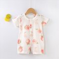 thumbnail image 2 of kpoplk Newborn Infant Baby Boy Fishing Outfit First Birthday Clothes Pure Cotton Summer Short Sleeve Romper Jumpsuit Size 12-18 Months,Watermelon Red, 2 of 4