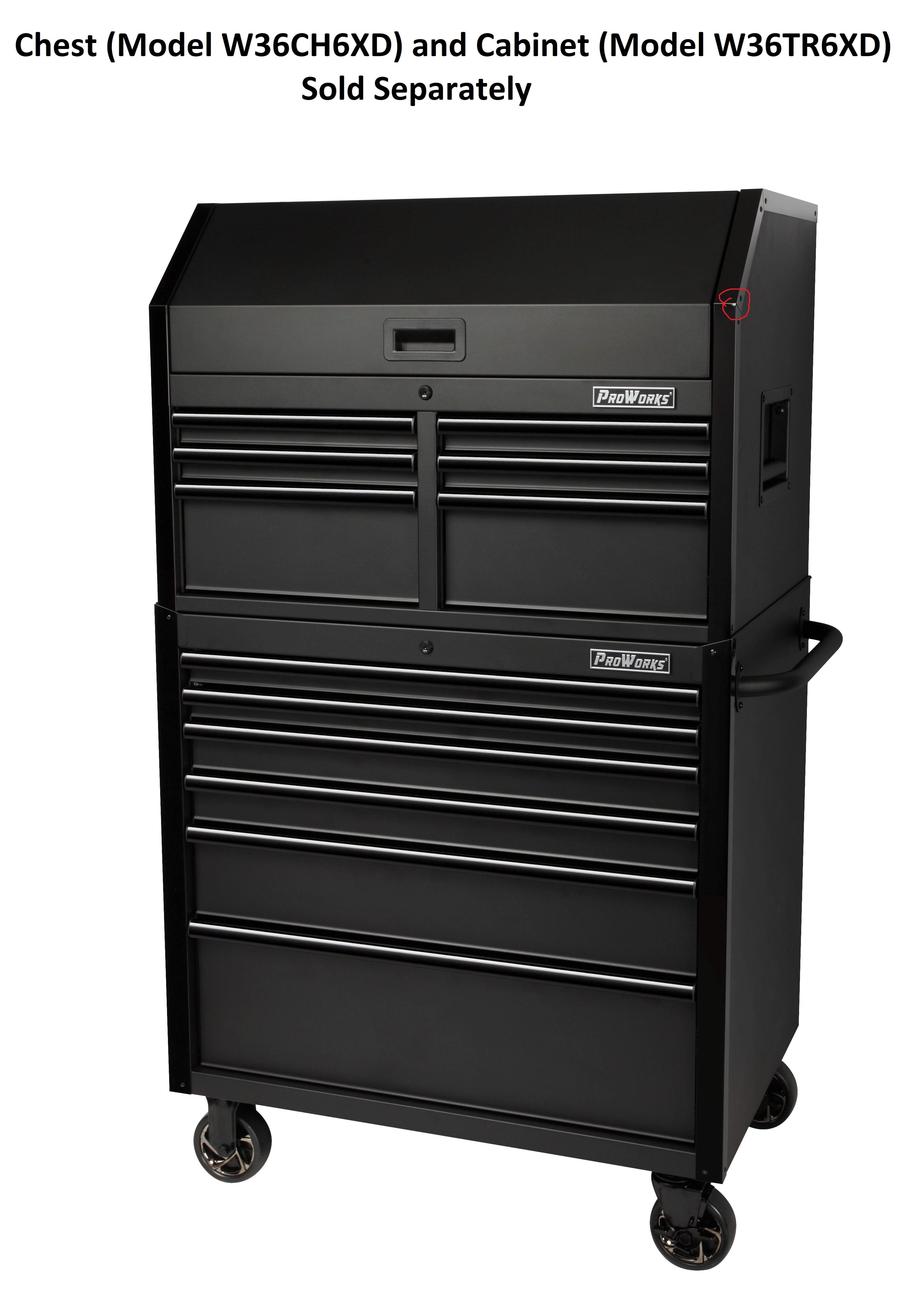 Proworks 36 Inch W X 24 2 Inch D 6 Drawer Tool Chest With Power