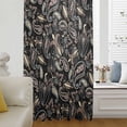 thumbnail image 6 of Boho Black Floral Sheer Curtains 63 Inches Long, Farmhouse Botanical Vintage Paisley Flower Light Filering Curtains, Breathable Simi Curtain Privacy Drapes for Living Room Bedroom Window Treatment, 6 of 9