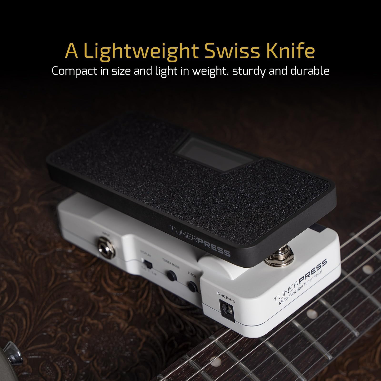 HOTONE Multi-function 4 in 1 Switchable Volume & Expression Pedal with Buffer switch and Visible Tuner SP-30T