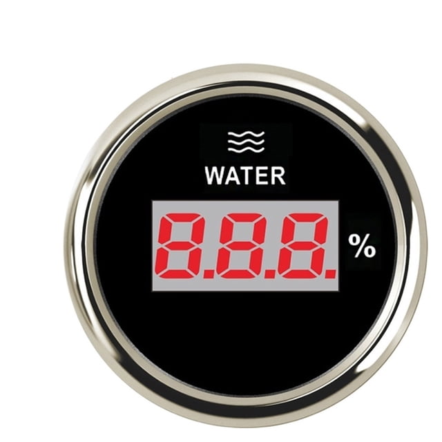 52mm Water Level Gauge 2inch Marine Digital Car Boat Water Tank Level Indicator With 0~190 Ohm 240~33 Ohm Red Backlight 12V 24V ,Suits Most Tanks