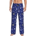 thumbnail image 1 of Balery Golden Snowflakes Royal Blue Pantalones de pijama para hombre, pijama ultraligero, pantalón de descanso-X-Large, 1 of 6