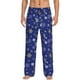 thumbnail image 1 of Balery Golden Snowflakes Royal Blue Pantalones de pijama para hombre, pijama ultraligero, pantalón de descanso-3X-Large, 1 of 6