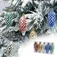 thumbnail image 2 of CuiLiyq 5 PCS Glitter Christmas Tree Pinecone Ornaments, Hanging Pine Cone Ornaments for Christmas Tree Decor, for Scene Layout Pendant Crafts Gifts (Colorful), 2 of 5