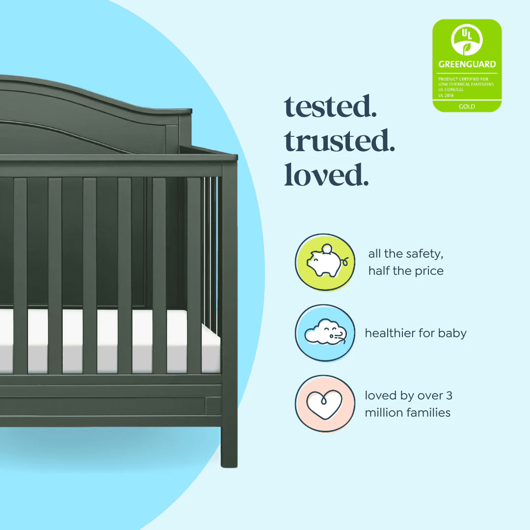 DaVinci Charlie 4-in-1 Convertible Crib, Greenguard Gold Certified, Forest Green