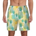 thumbnail image 2 of Picia Pineapples1 pattern Mens Swim Trunks with Compression Liner Stretch Beach Shorts Quick Dry with Zipper Pockets No-Chafing Board Shorts-3X-Large, 2 of 9