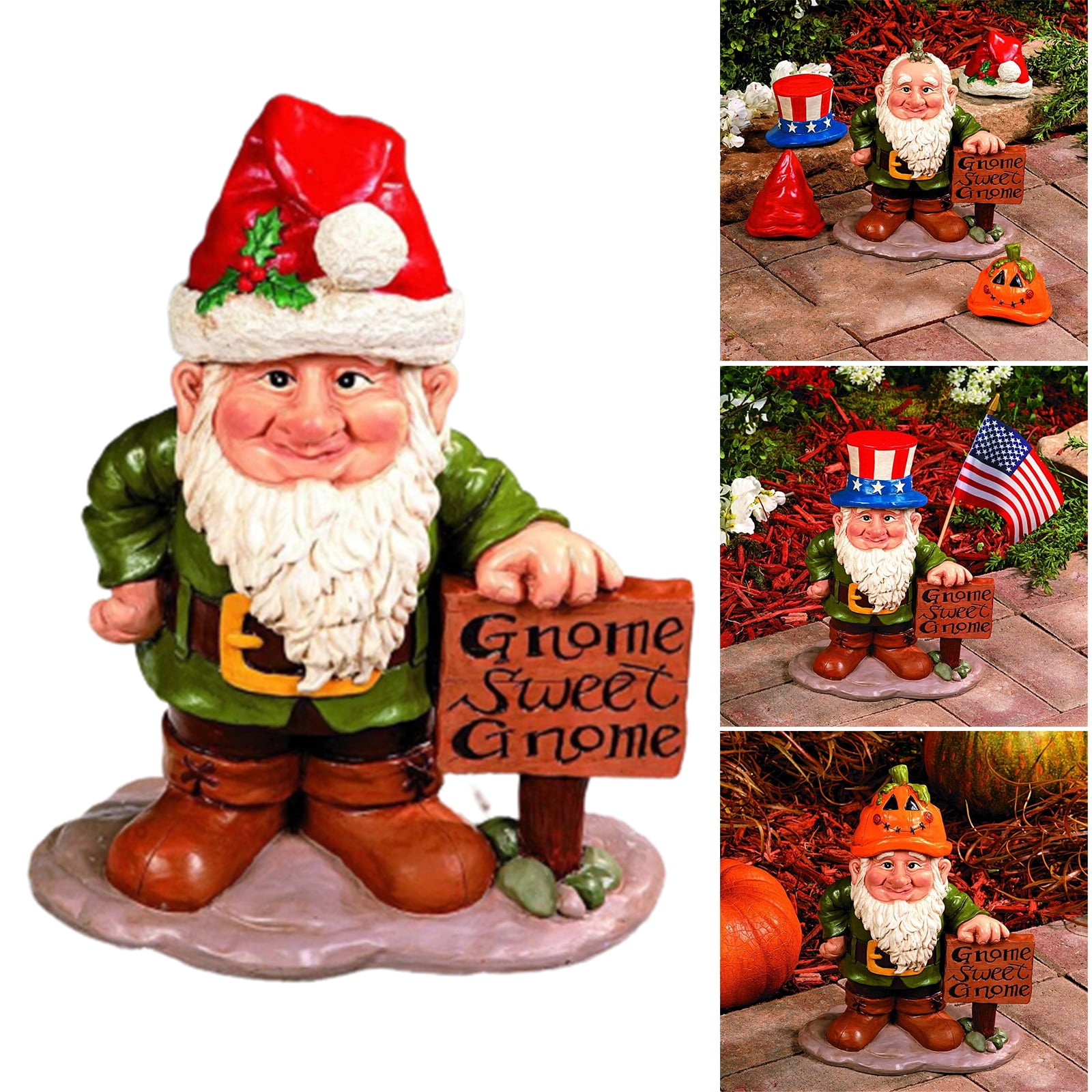 Garden Gnome Statue with 4 
