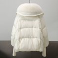 thumbnail image 4 of Niaviben Cropped Puffer Jacket Women's Thickened Down Jacket Long Puffer Coat Women Womens Winter Jacket Winter Coats for Women Womens Puffer Jacket for Women White M, 4 of 6