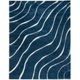 thumbnail image 7 of SAFAVIEH Florida Tabitha Geometric Waves Shag Area Rug, Dark Blue/Cream, 8' x 10', 7 of 7