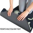 thumbnail image 3 of DarkBlue Cartoon Dinosaurs Leaves Pattern Hot Yoga Mat Towel Non Slip for Hot Yoga - Quick-Drying Yoga Mat Cover with 4 Corner Pockets with Travel Bag - Hot Yoga Towel Non Slip 74"x26", 3 of 6