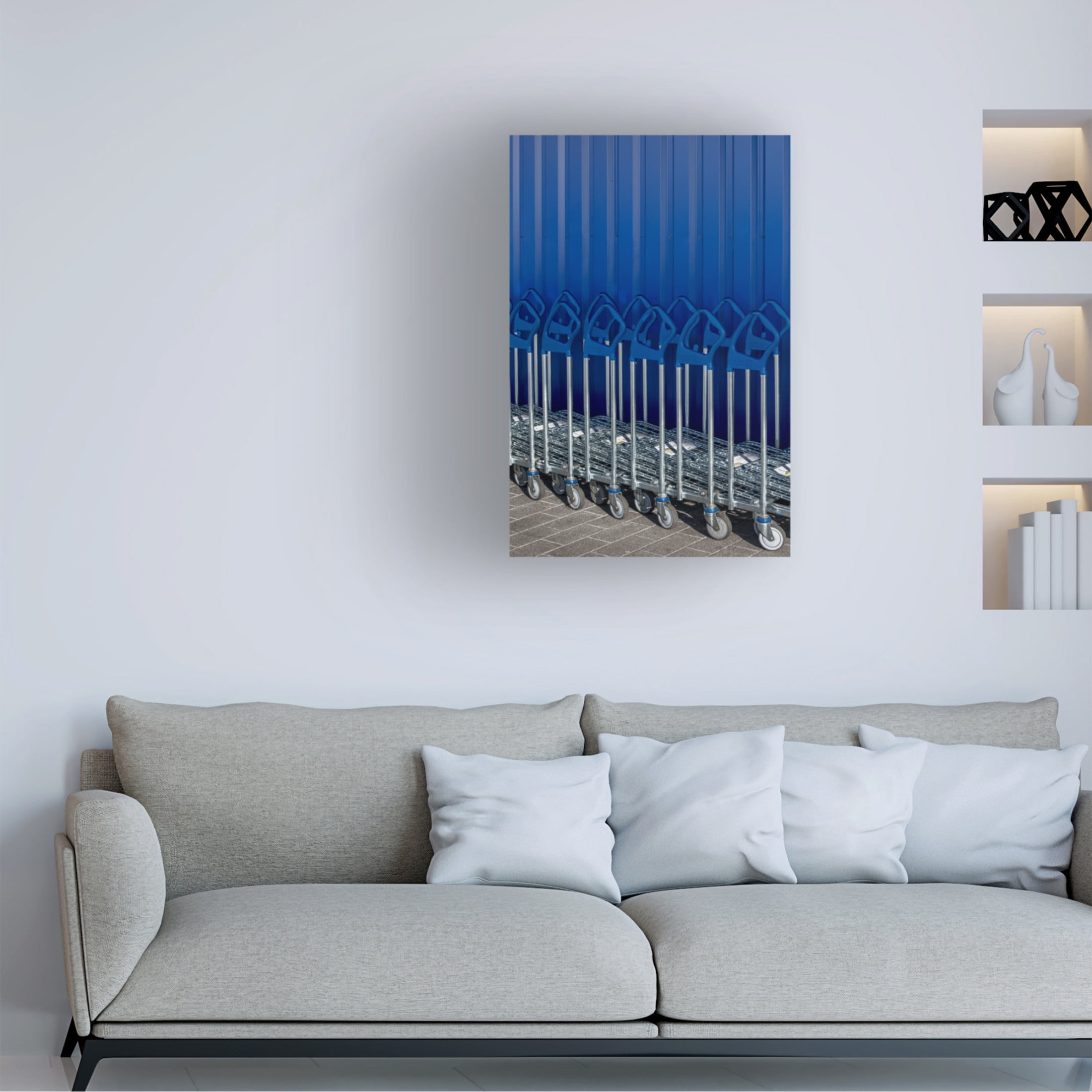 Canvas Wall Art - Elisabeth Fredriksson Luycx 'Luggage Cars' Wall Art for Living Room, Bedroom, or Office Décor by Trademark Fine Art - 12 x 19 Inches