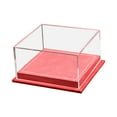 thumbnail image 4 of Vitrina para dos modelos de coches a escala 1/64, cubierta de acrílico transparente, portátil, versátil, ahorra espacio, accesorios, base resistente de cuero PU. Rojo, 4 of 8