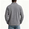 thumbnail image 5 of Vxararl Vintage Checkerboard Shacket Jacket for Men, Button‑Up Long‑Sleeve Casual Checkerboard Shirt Overshirt, Lightweight Shirt Jacket with Side Pockets for Fall Gray S, 5 of 8