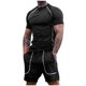 thumbnail image 2 of Conjunto de Lavado Corporal de Hombres 2-En-1 Running & Fitness Outfit, Pantalones Cortos de Ajuste Apretado con Manga Corta, Calcetines de Carrera de Hombres, 2 of 8