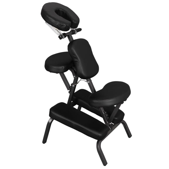 ZENY Foldable Portable Massage Chair 4" Thick Sponge Tattoo Therapy Spa Salon Chair with Face Cradle & Carry Bag - Black