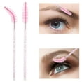 thumbnail image 3 of 200 Pcs Disposable Mascara Wands, Crystal Eyebrow Spoolies Brush for Eyelash Extensions, Pink Lash Brushes with Container, 3 of 7