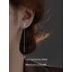 thumbnail image 2 of Pendientes con letras en forma de línea para mujer, de plata de ley, modernos, con piercings en la oreja, sencillos, estilo frío, 2 of 6