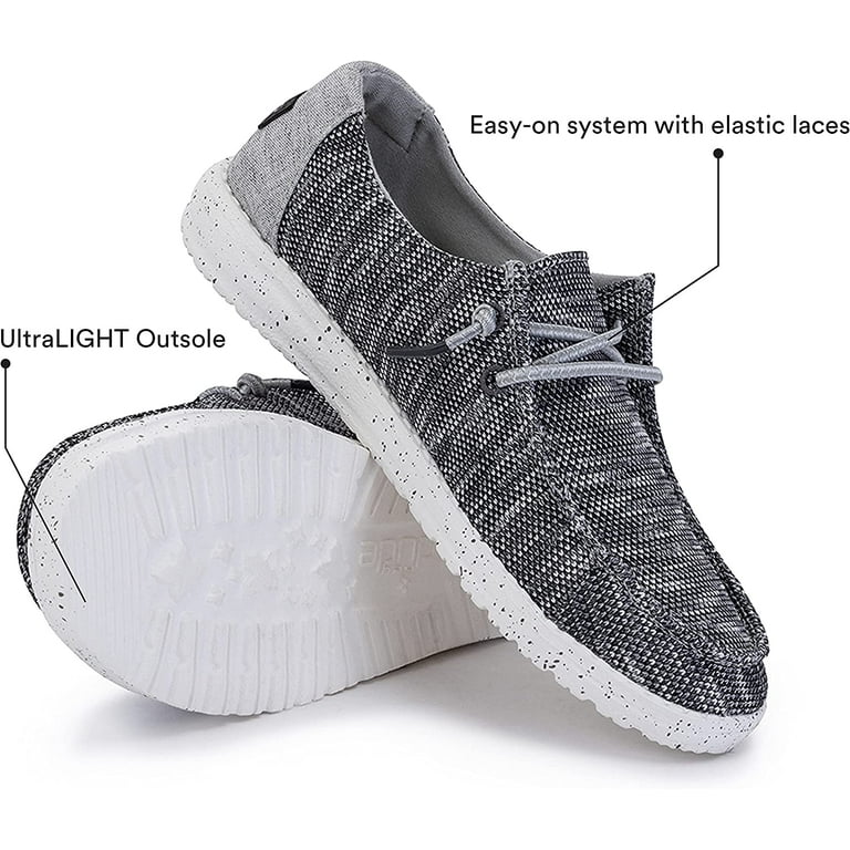 Hey Dude Wendy Sox Dark Grey Ladies Shoes, Lightweight