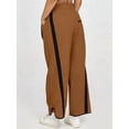 thumbnail image 6 of Women's Elastic Waist Wide Leg Baggy Drawstring Waisted Contrast Color Workout Track Pants for Casual Work Light Brown XXL, 6 of 7