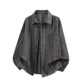 thumbnail image 2 of Ceisia Men's Oversized Vertical Stripe Long Sleeve Turndown Collar Casual Shirt Gifts, 2 of 9