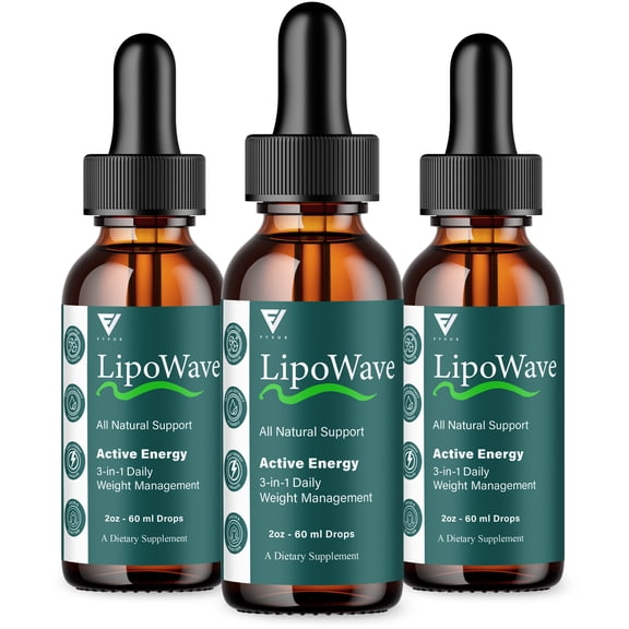 (3 Pack) Lipo Wave Daily Health Drops, Lipowave Advanced Overall Wellness (6oz)