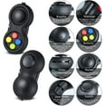 thumbnail image 3 of 4 Pieces Fidget Game Controller Pad, Keychain Fidget for Adults Teens, Mini Handheld Cam Fidget Pad Cube Anxiety and Stress Relief Sensory Toy with 8 Fun Features and Lanyard (Charming Color), 3 of 5
