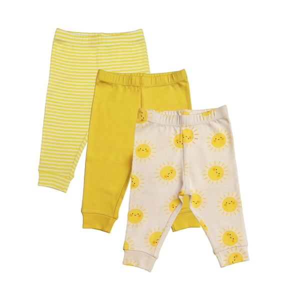Wonder Nation Baby Boys or Girls Pull-On Pants, 3-Pack, Sizes 0/3M-6/9M