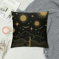 thumbnail image 2 of COMIO  Throw Pillow Covers Antique Golden Sun Crescent Moon and Stars Over Blue Black Decor Pillow Cases Home Decorative Square Pillowcases, 2 of 5