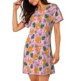 thumbnail image 2 of Naloa Fruit Print Women Nightgowns,Womens Loungewear,Short Sleeve Sleepwear,Comfy Ladies Nightdress, 2 of 6