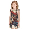 thumbnail image 1 of Balery Samurai Frog Guitar Camisón de princesa para niñas, pijama de algodón con mangas abullonadas, suave y bonito.-X-Large, 1 of 6