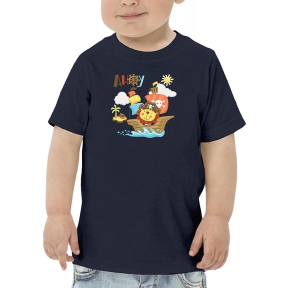 Cartoon Funny Lion On Sailboat T-Shirt Toddler -Image by Shutterstock,  3 Toddler