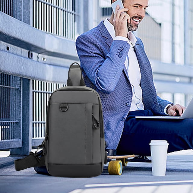 Bolso bandolera hombre mujer | Bolsa pectoral de gran capacidad para viajar | Mochila bandolera de poliéster impermeable | Elegante bolso organizador de varios compartimentos - 28x19x10cm | Ligero