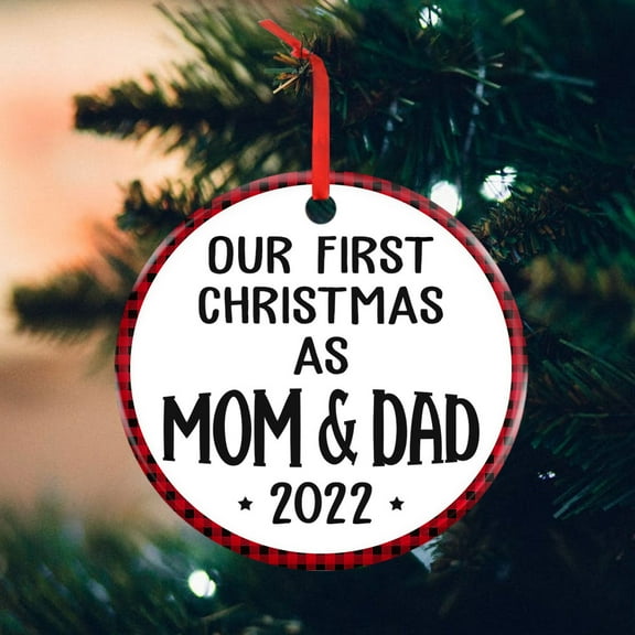 Baby First Christmas Ornament Decorations 2022, Newborn Baby Boy, Girl Christmas Ornament Gifts, First Time Mom, Dad Gift, Pregnancy Gifts, First Christmas Mom & Dad Ceramic Ornament