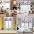thumbnail image 5 of Lavender Valance Curtain Purple Floral Leaves Plant White Background Window Valances Rod Pocket Short Curtains Window Treatments for Kitchen Bedroom Bathroom Laundry 42" x 18", 5 of 9