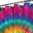 thumbnail image 3 of Yellow and Purple Tie Dye Pattern Modern Waterproof Shower Curtain Set with 12 Hooks, Washable Decorative Bathroom Shower Curtain, 3 of 6