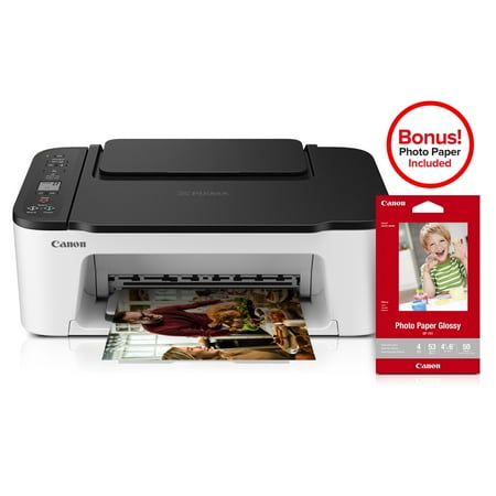 Photo 1 of *** POWERS ON *** Canon PIXMA TS3522 Wireless AIO Printer w/Glossy Photo Paper - GP-701 - 4x6 (50 Sheets)