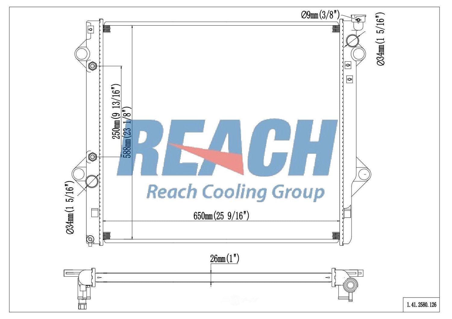 Reach Cooling 41-2580 Radiator