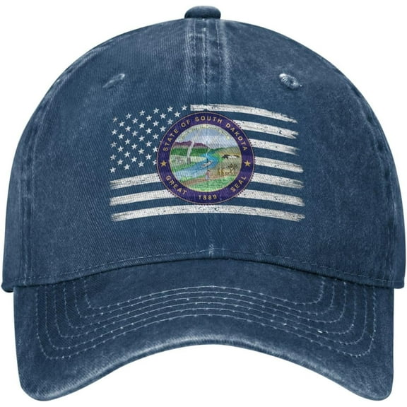US and South Dakota State Seal Baseball Cap for Men Women Hat Adjustable Vintage Cotton Dad Caps