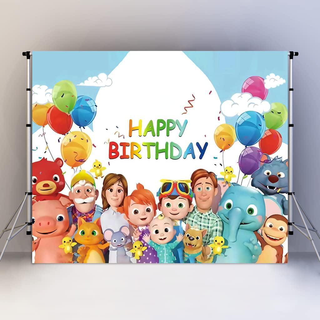 Cartoon Family Photography Backdrop Cartoon Cute Boy Girl Smiley Newborn Baby Shower Photo Props Background Family Theme Birthday Party Supplies Banner Decorations Wall Poster 