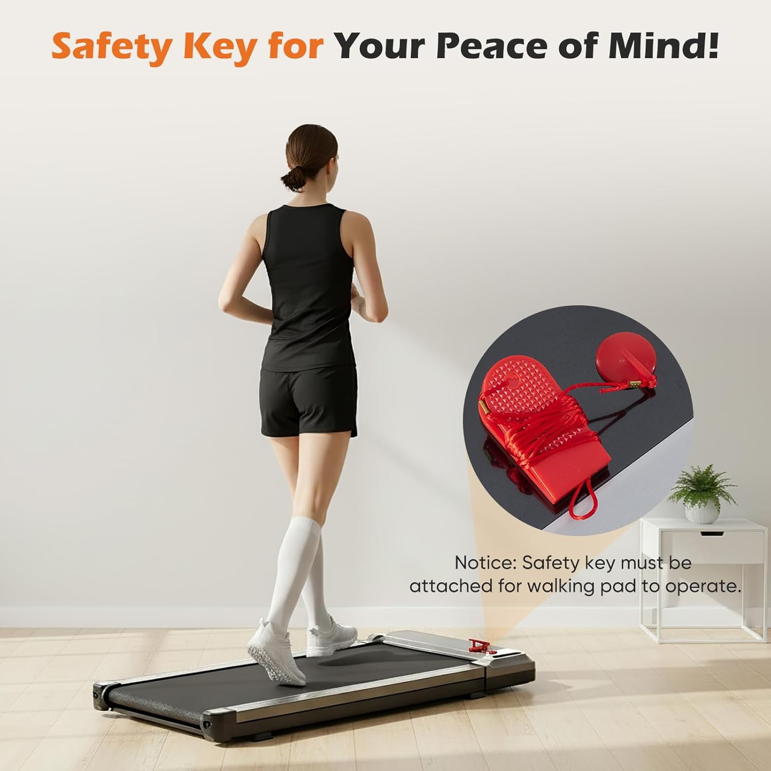 Walking Pad, Silver Treadmill for Home Office, 1.75HP Portable Under Desk Treadmill,Remote Control, Led Display,Silver